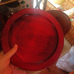 Woodbury Woodenware VT Red Handcrafted Wooden 10" Plate